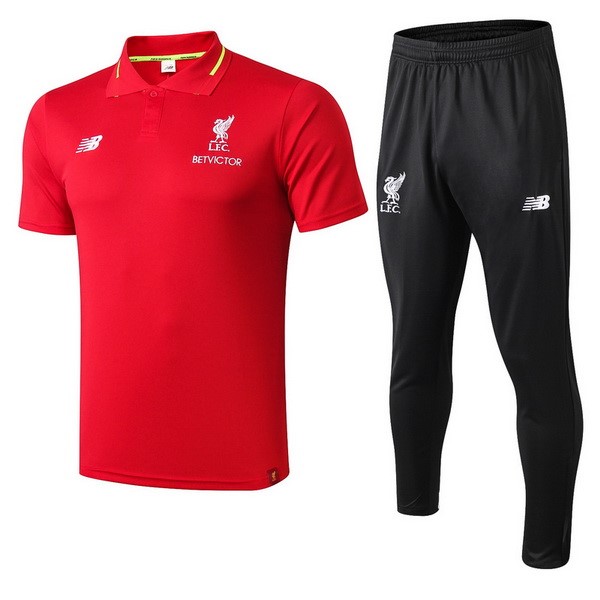 Polo Conjunto Completo Liverpool 2018-2019 Rojo Negro